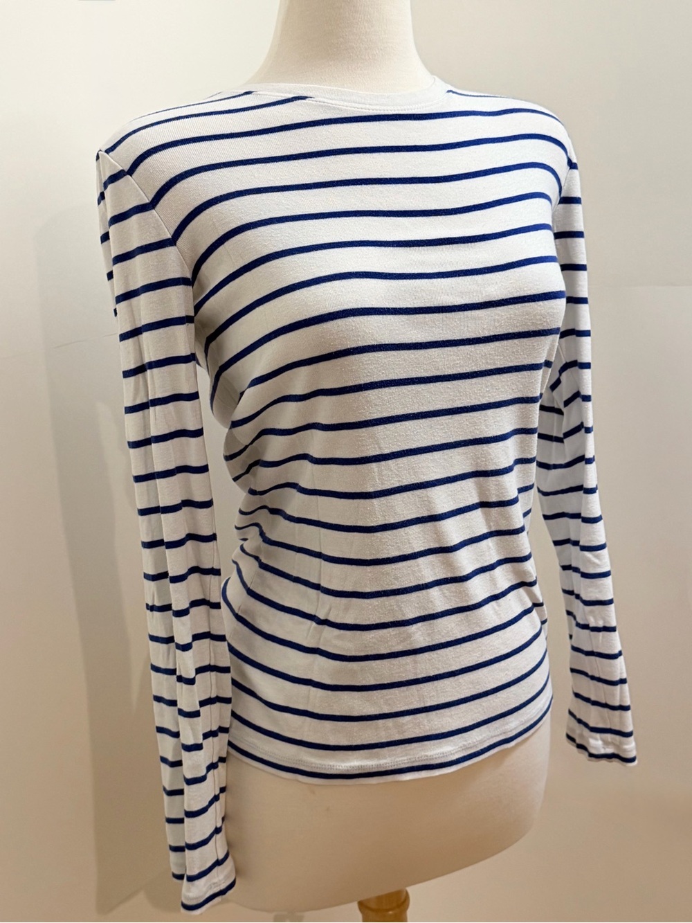 Gap Supersoft Navy Blue Striped Long Sleeve Top Medium